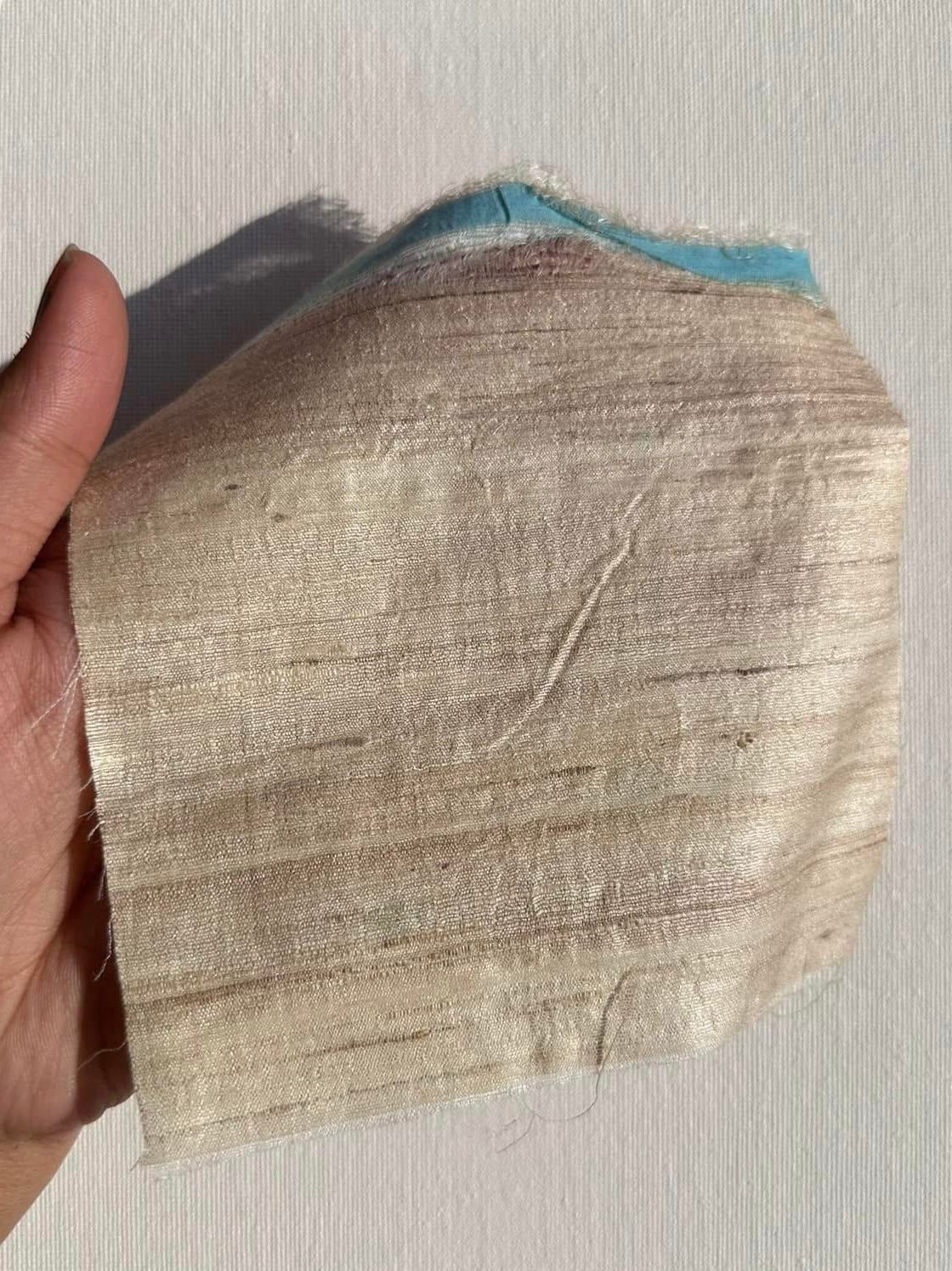 Hand spun Tassar Silk Fabric(Raw Color)