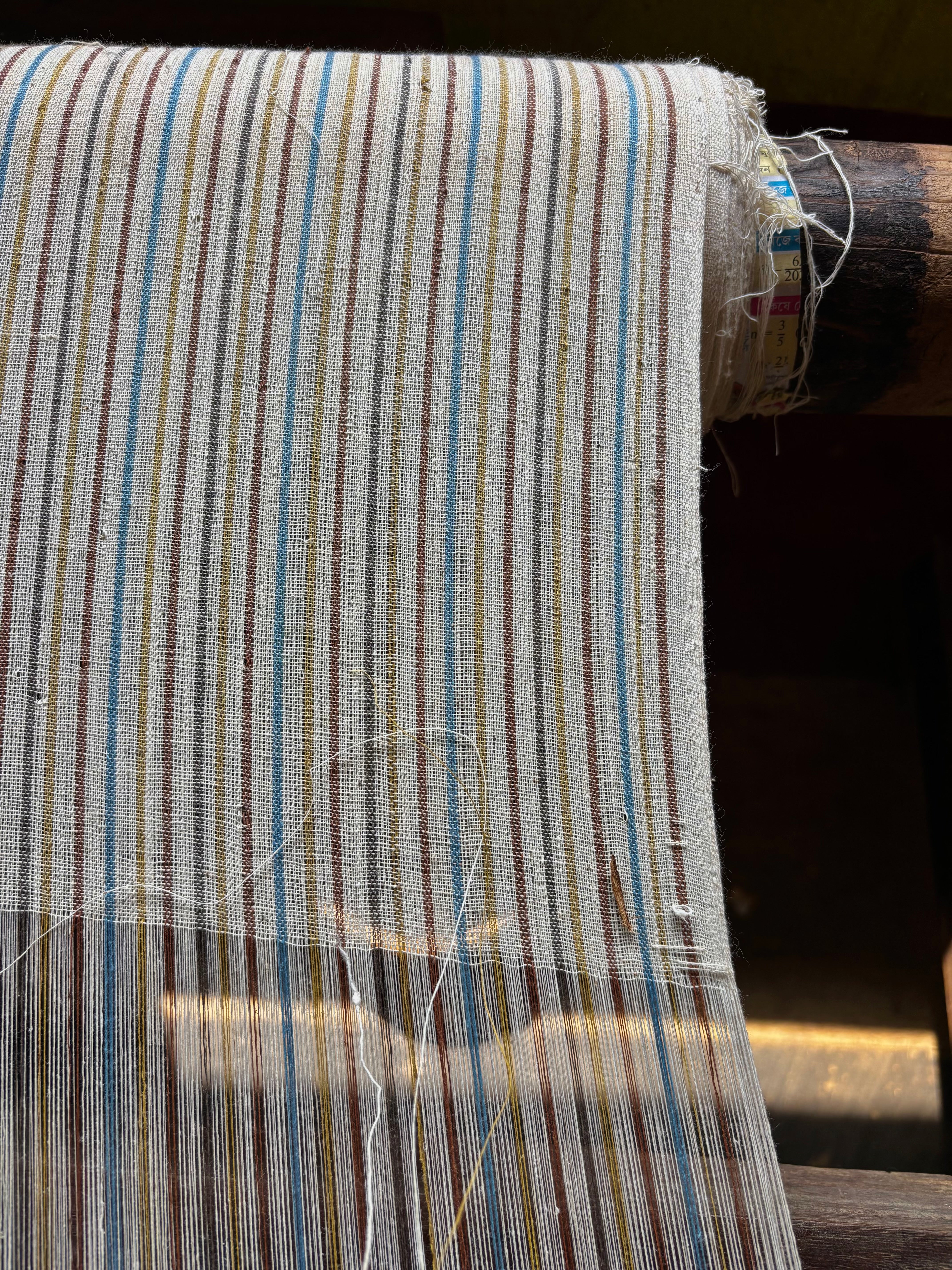 Indigenous cotton stripes with natural dye yarns