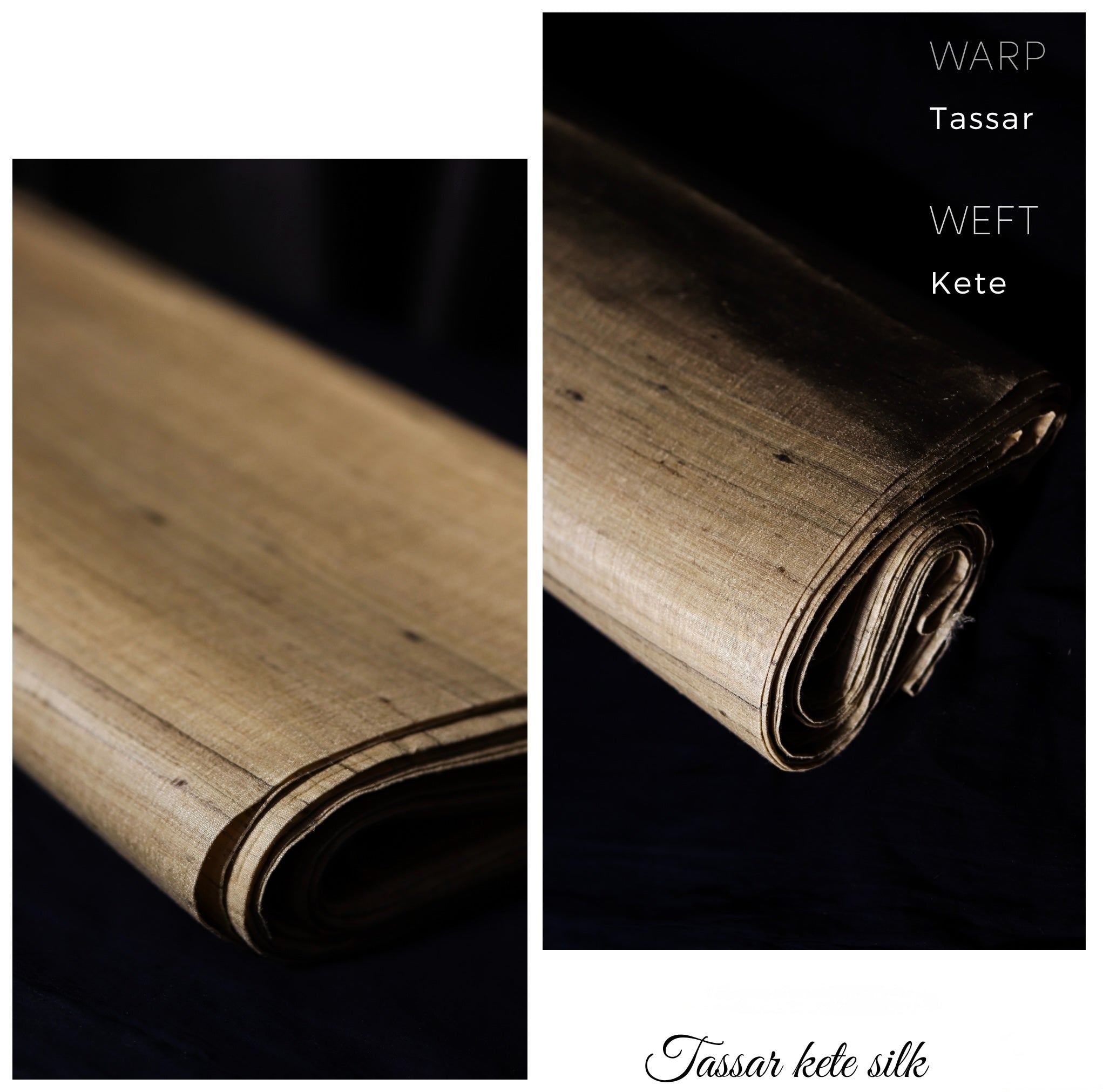 Hand spun Tassar Silk by Tassar silk Fabric(Raw)
