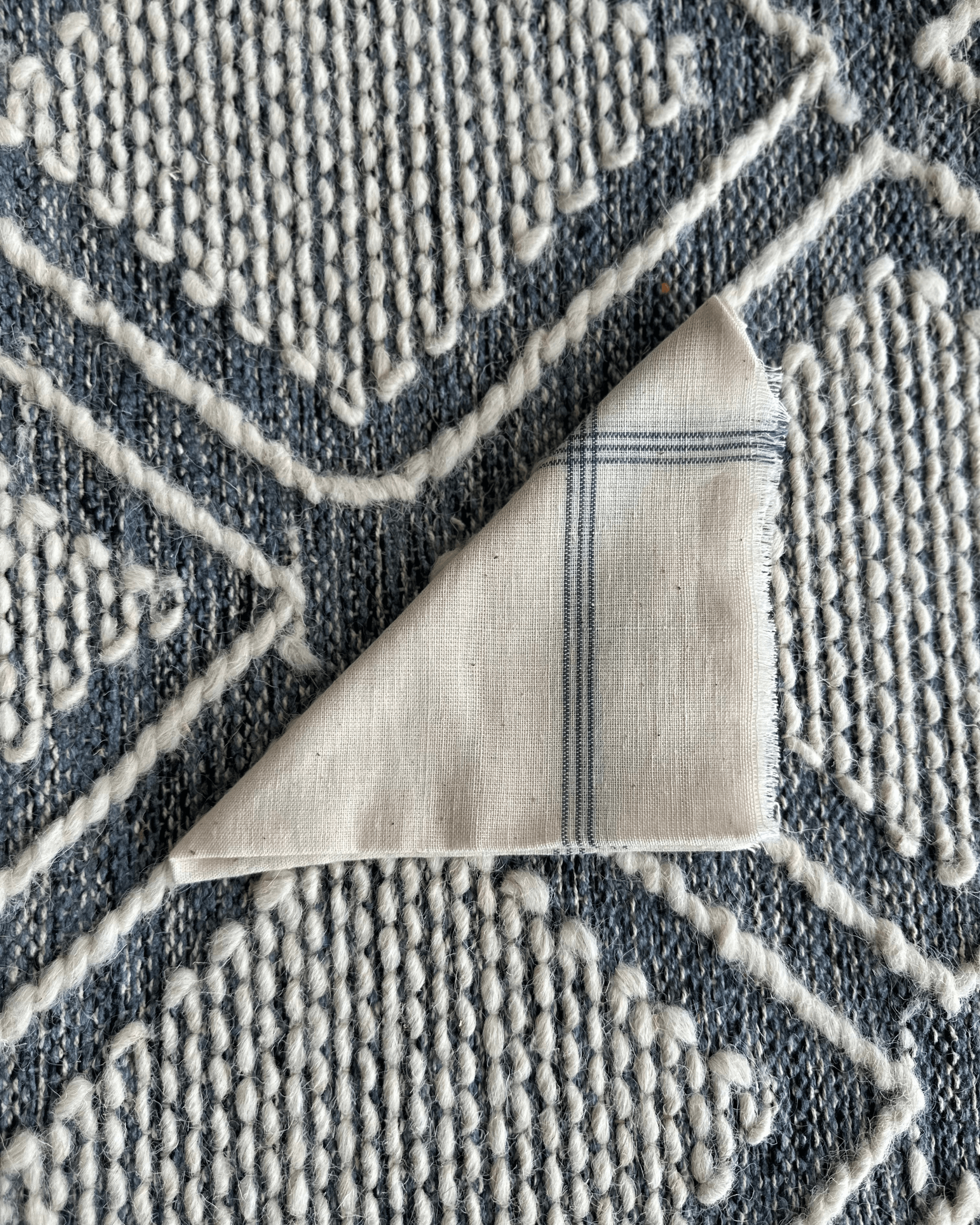 33 counts with Indigo Natural dye Strips Handkerchirf