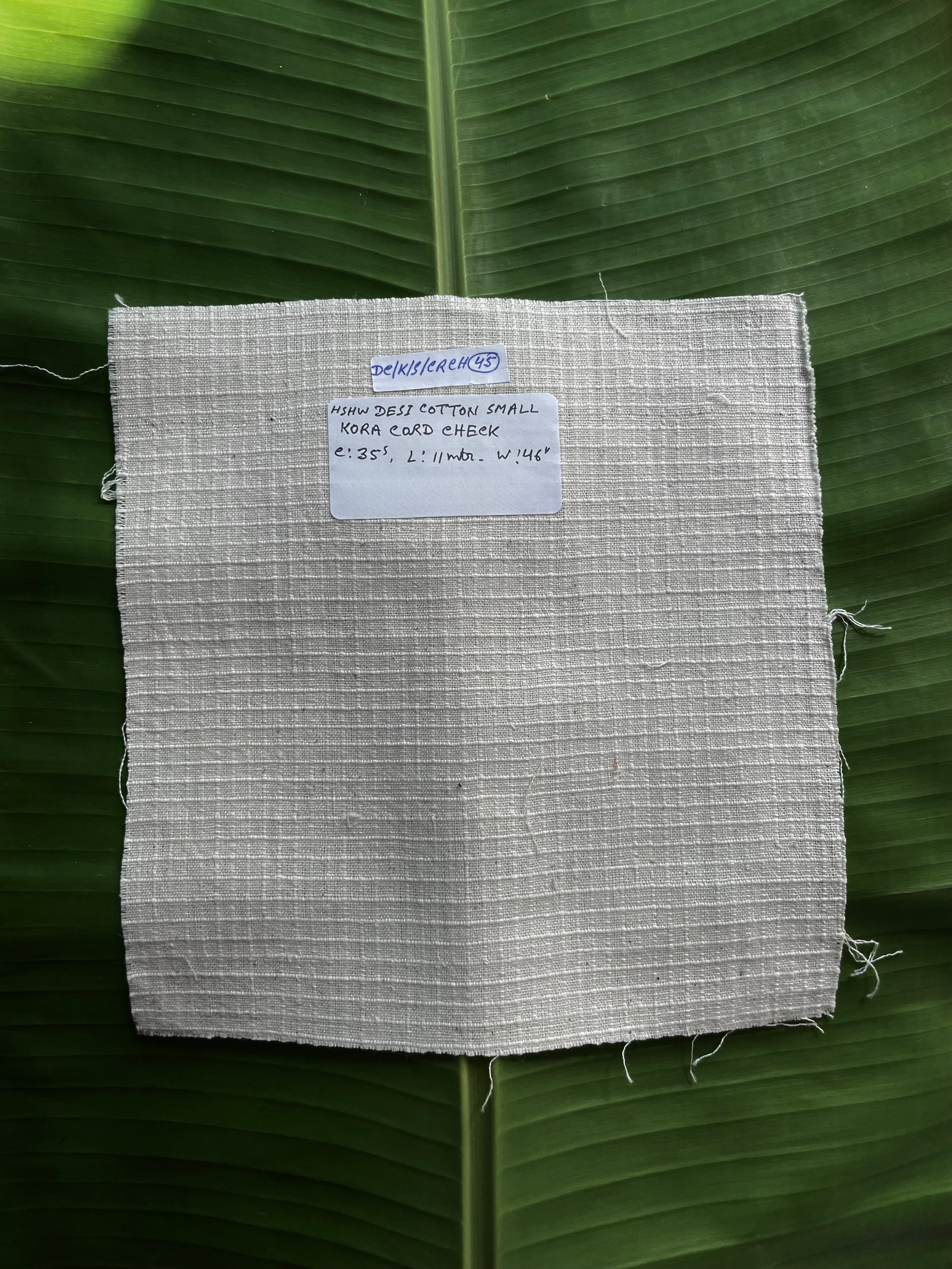 35-40 counts Indigenous Cotton cord checks Kora Fabric