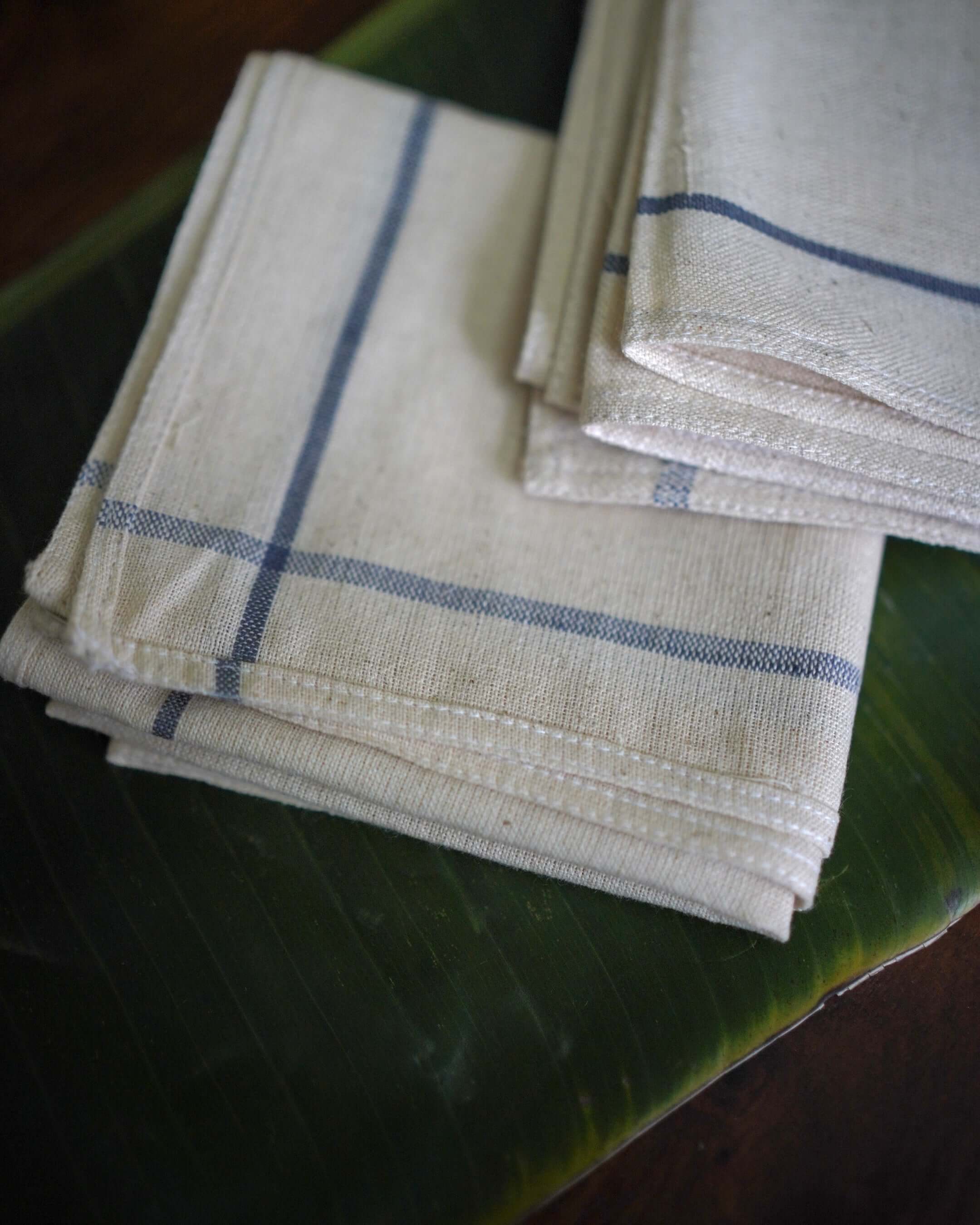 Handkerchief 33 counts Kora with Indigo Color Lines