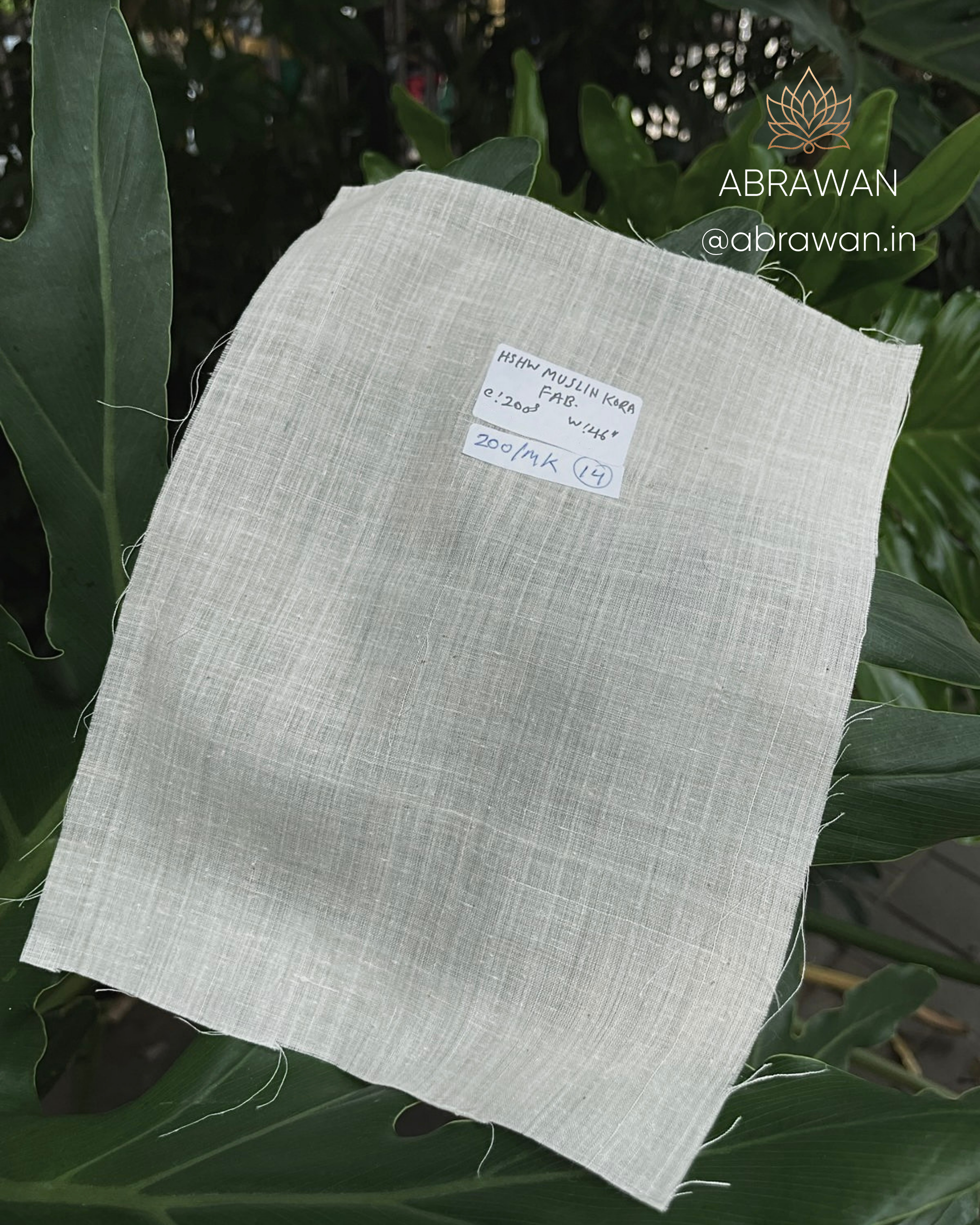 200 counts Muslin Kora Plain Fabric