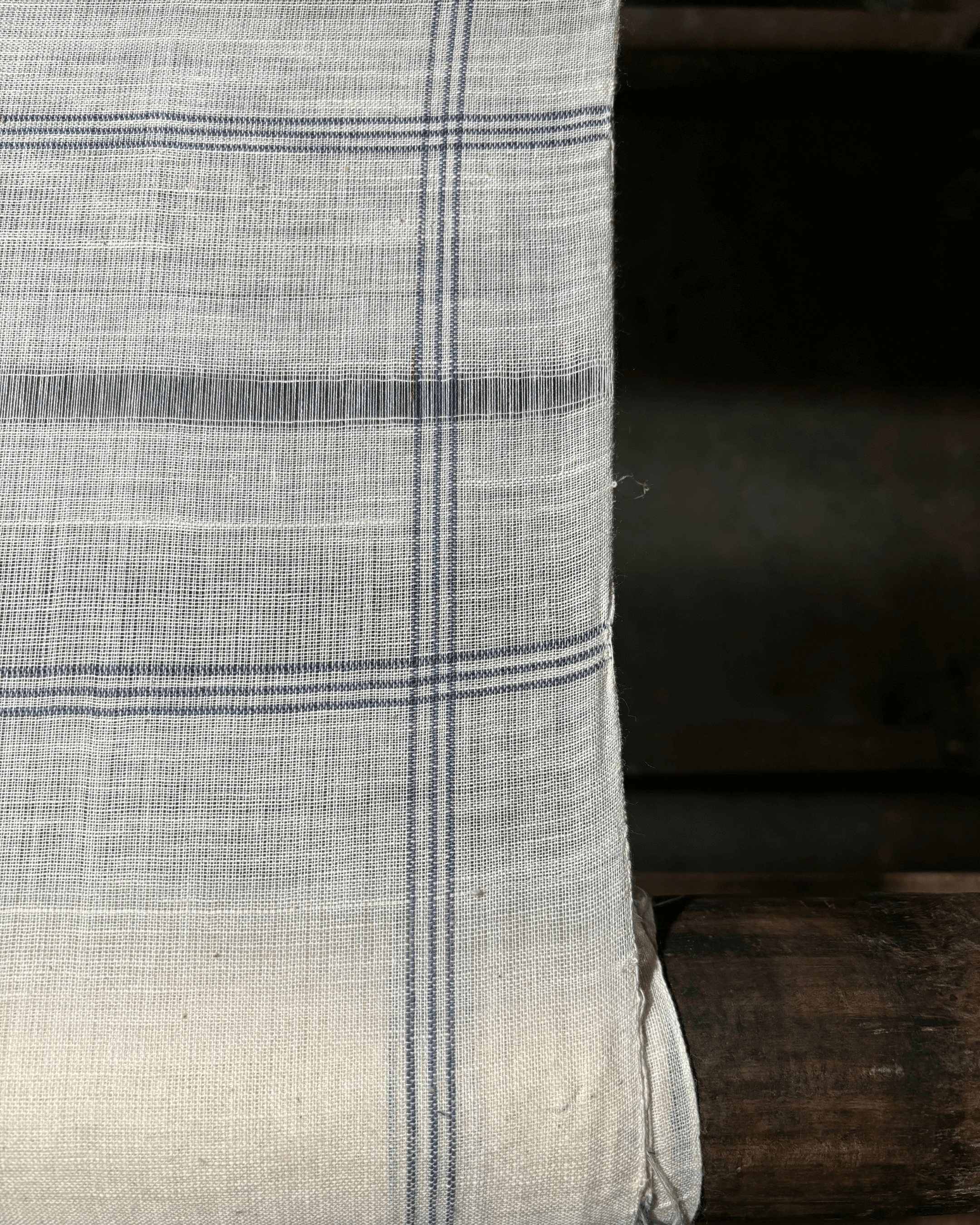 33 counts with Indigo Natural dye Strips Handkerchirf