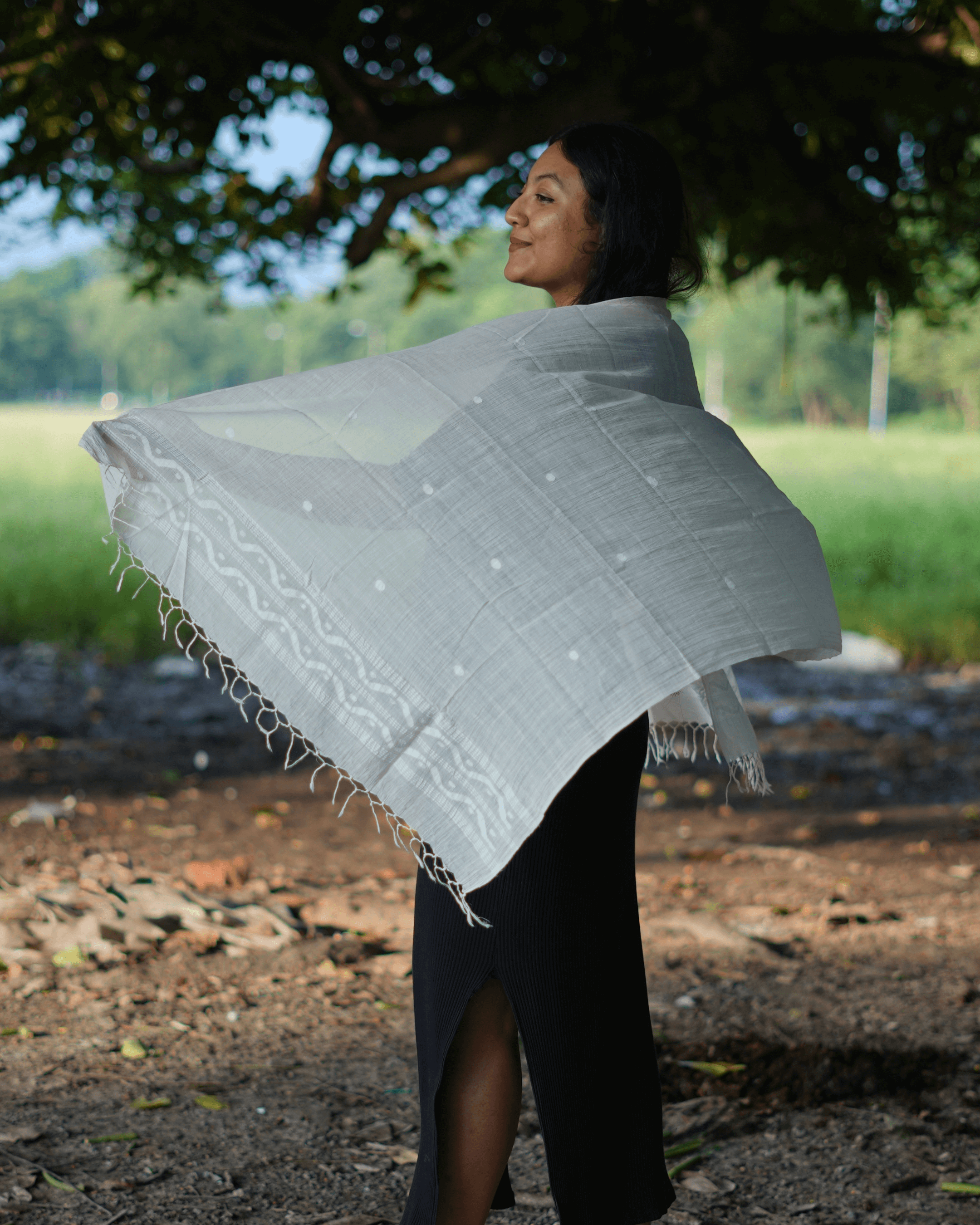 400 counts Handmade Jamdani Kora Dopatta