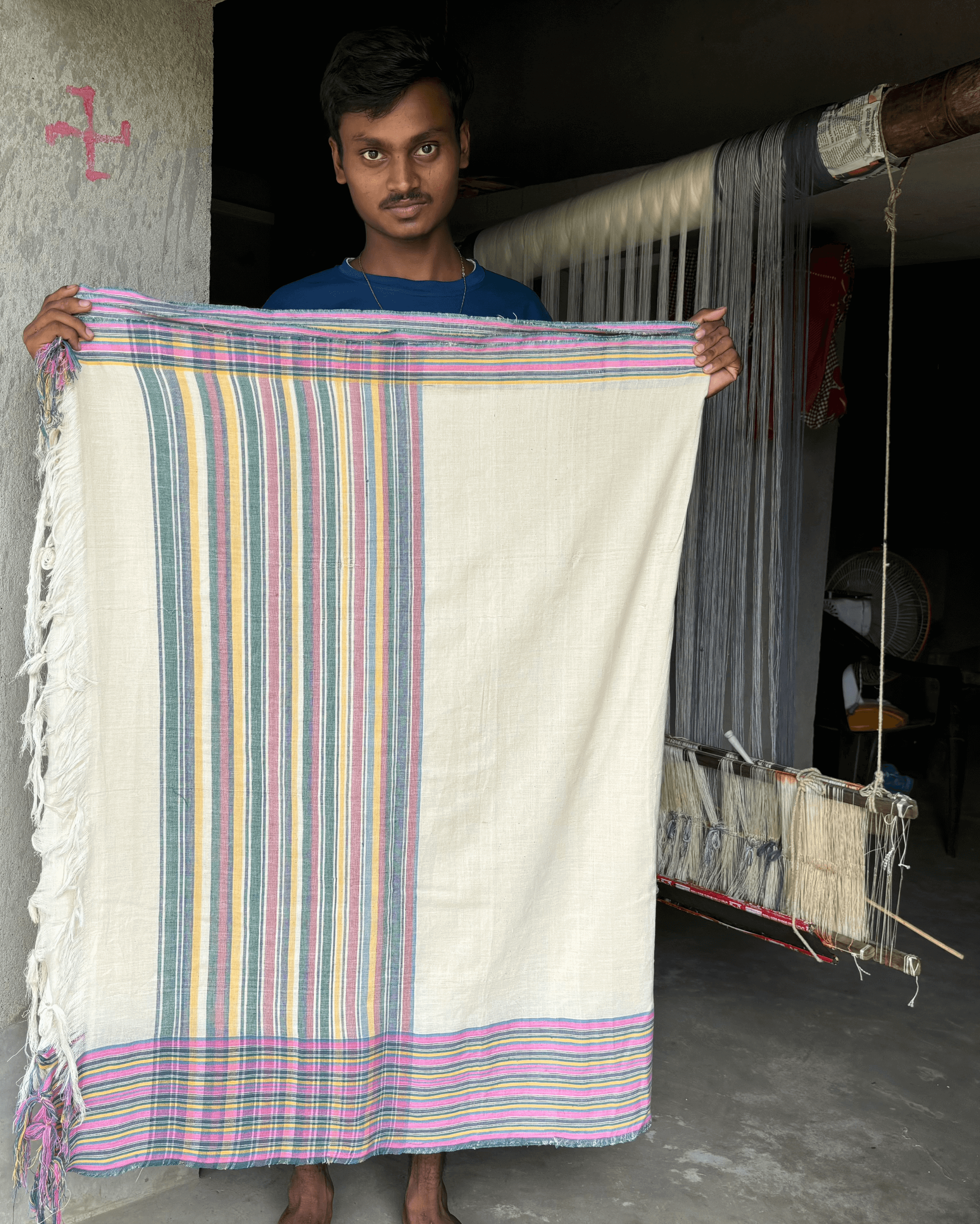 Handmade 33 counts Indigenous Cotton Saree with Natural Dyes