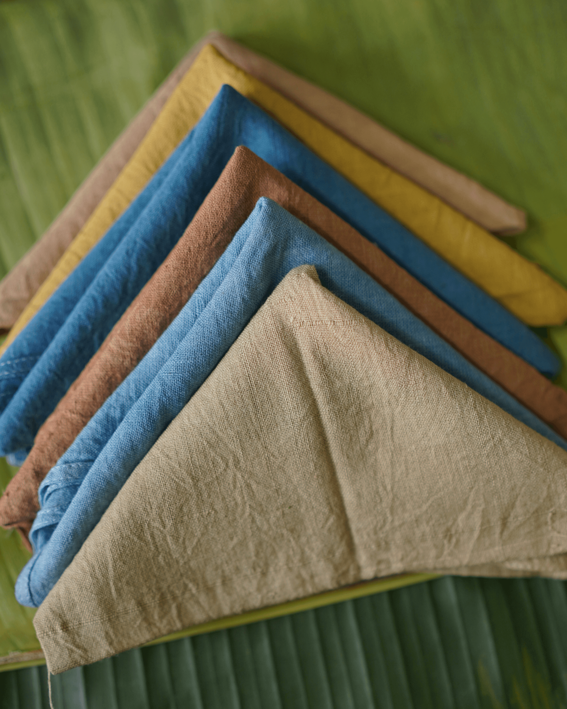 6 pieces of Handkerchiefs Naturally dyed 33 counts indigenous cotton