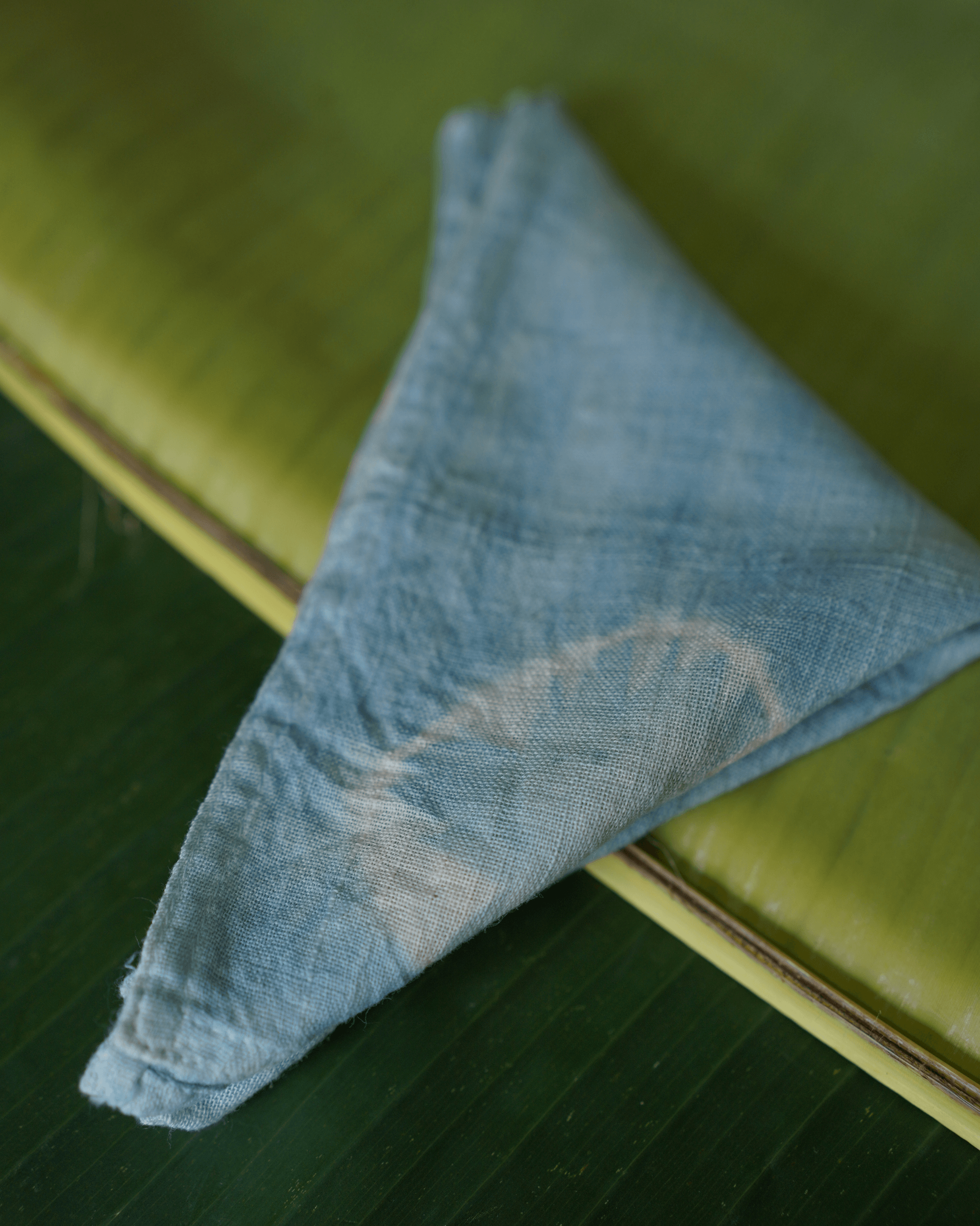 Naturally Dyed Indigo Handkerchiefs with designs 33 counts Indigenous Cotton set of 6