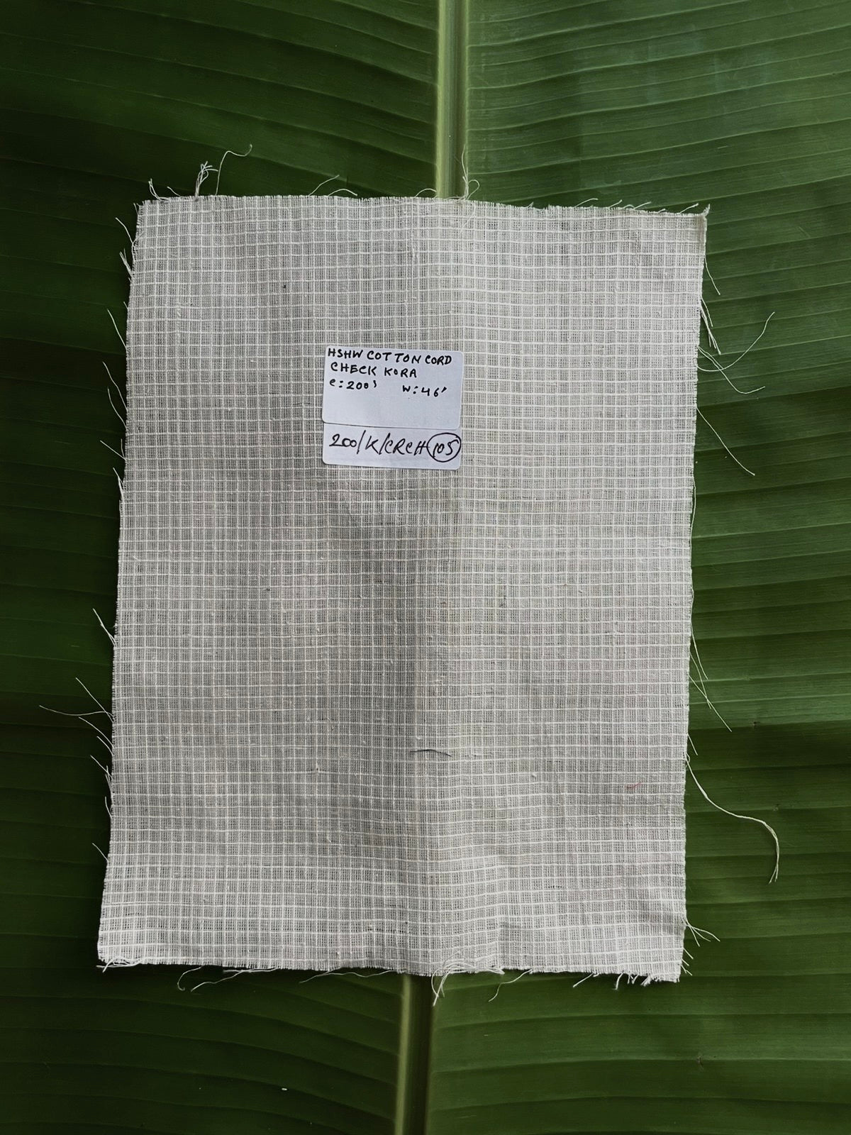 Muslin 200 counts Cord Check Kora Fabric