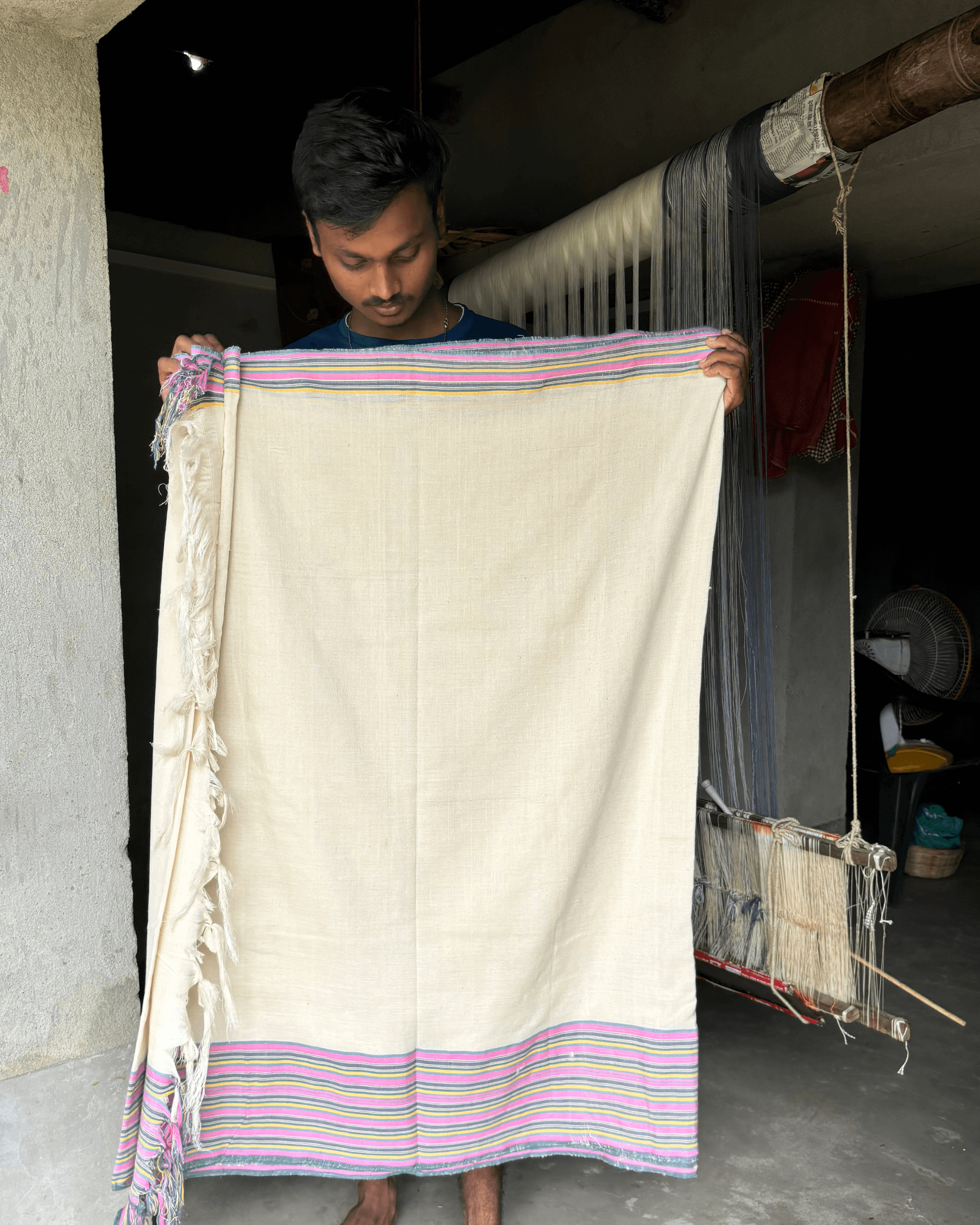 Handmade 33 counts Indigenous Cotton Saree with Natural Dyes
