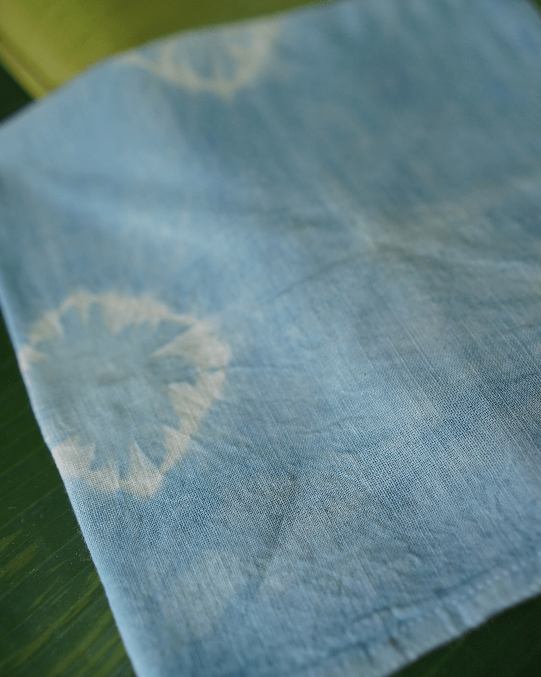 Naturally Dyed Indigo Handkerchiefs with designs 33 counts Indigenous Cotton set of 6