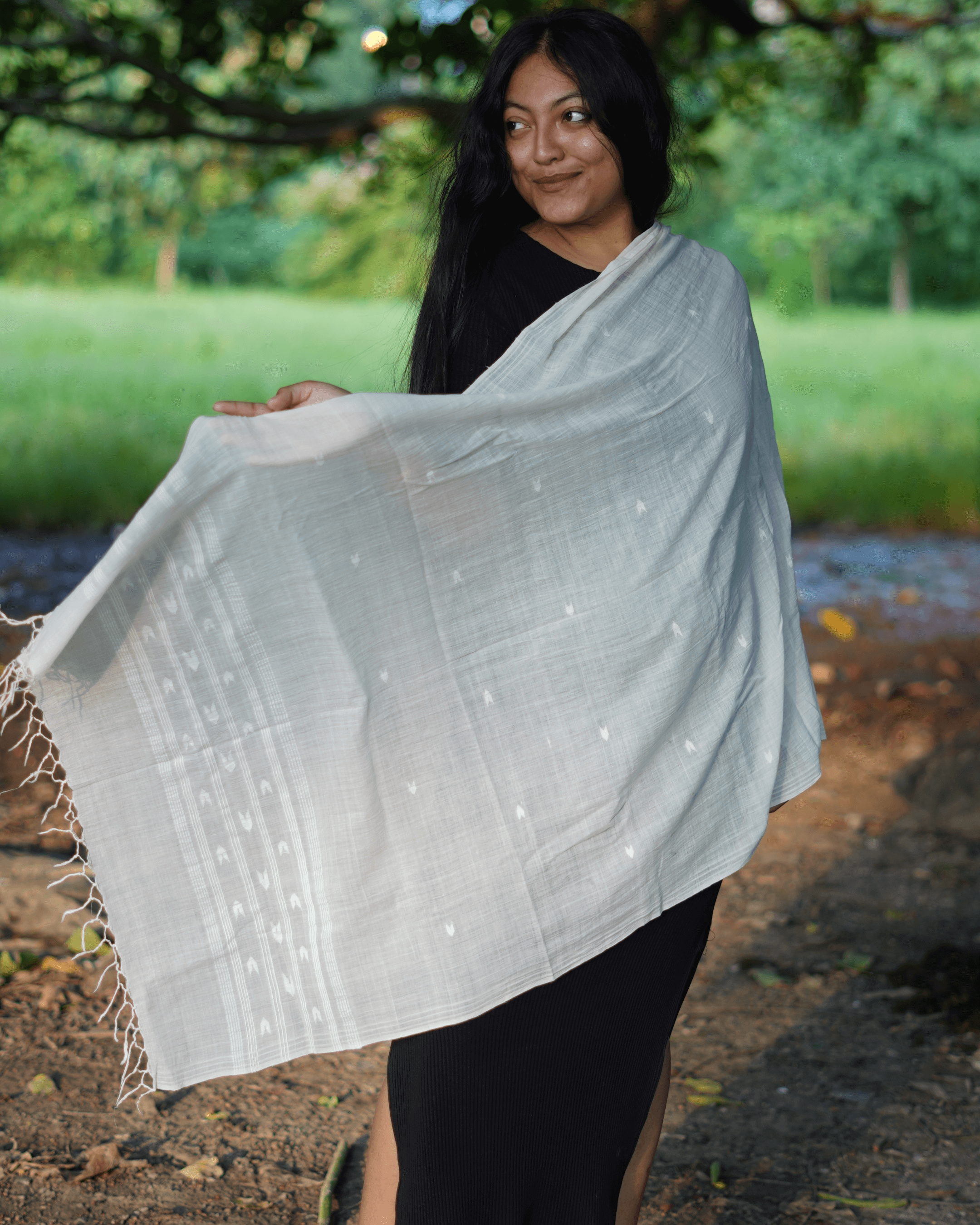 400 counts Handmade Jamdani Kora Dopatta