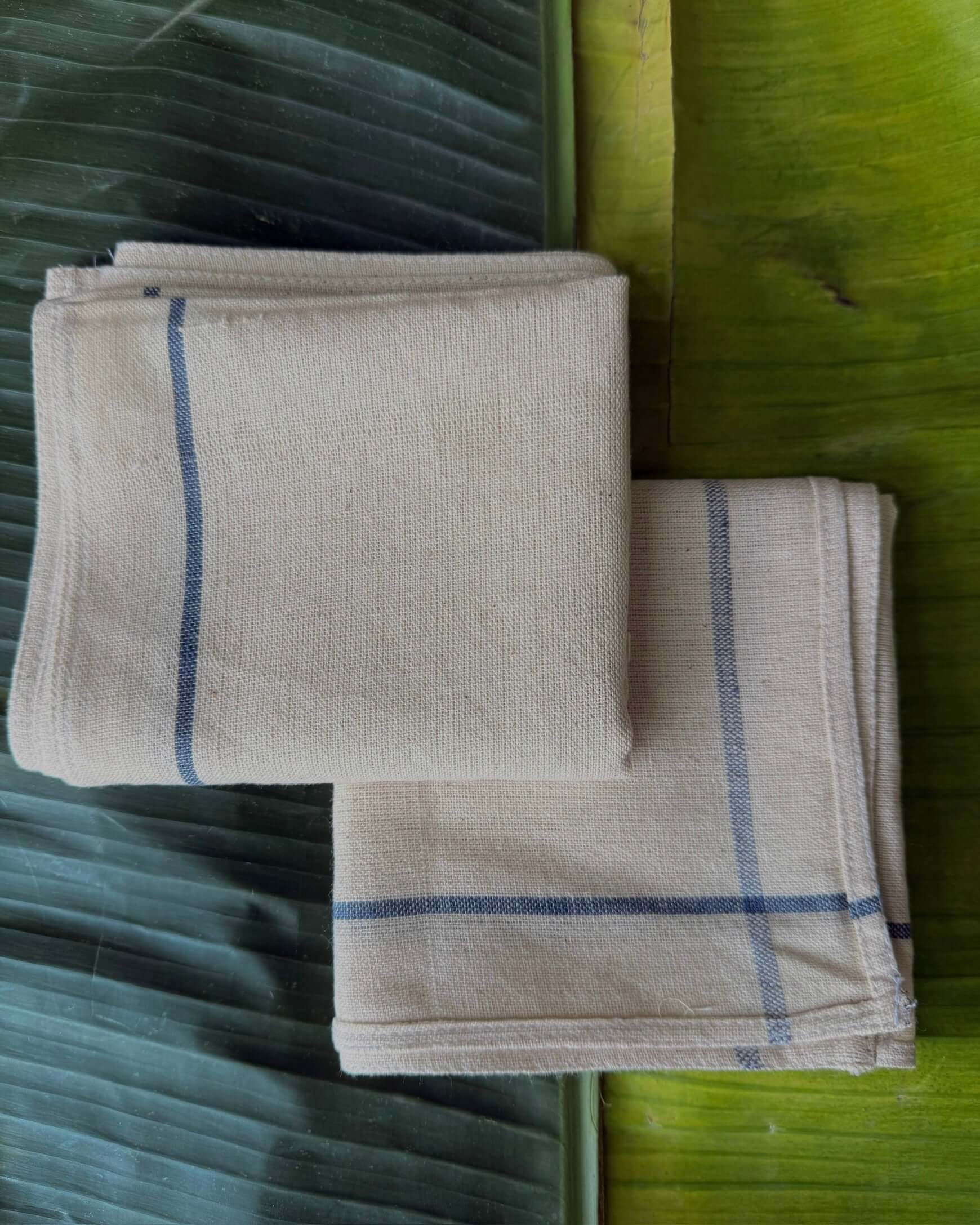 Handkerchief 33 counts Kora with Indigo Color Lines