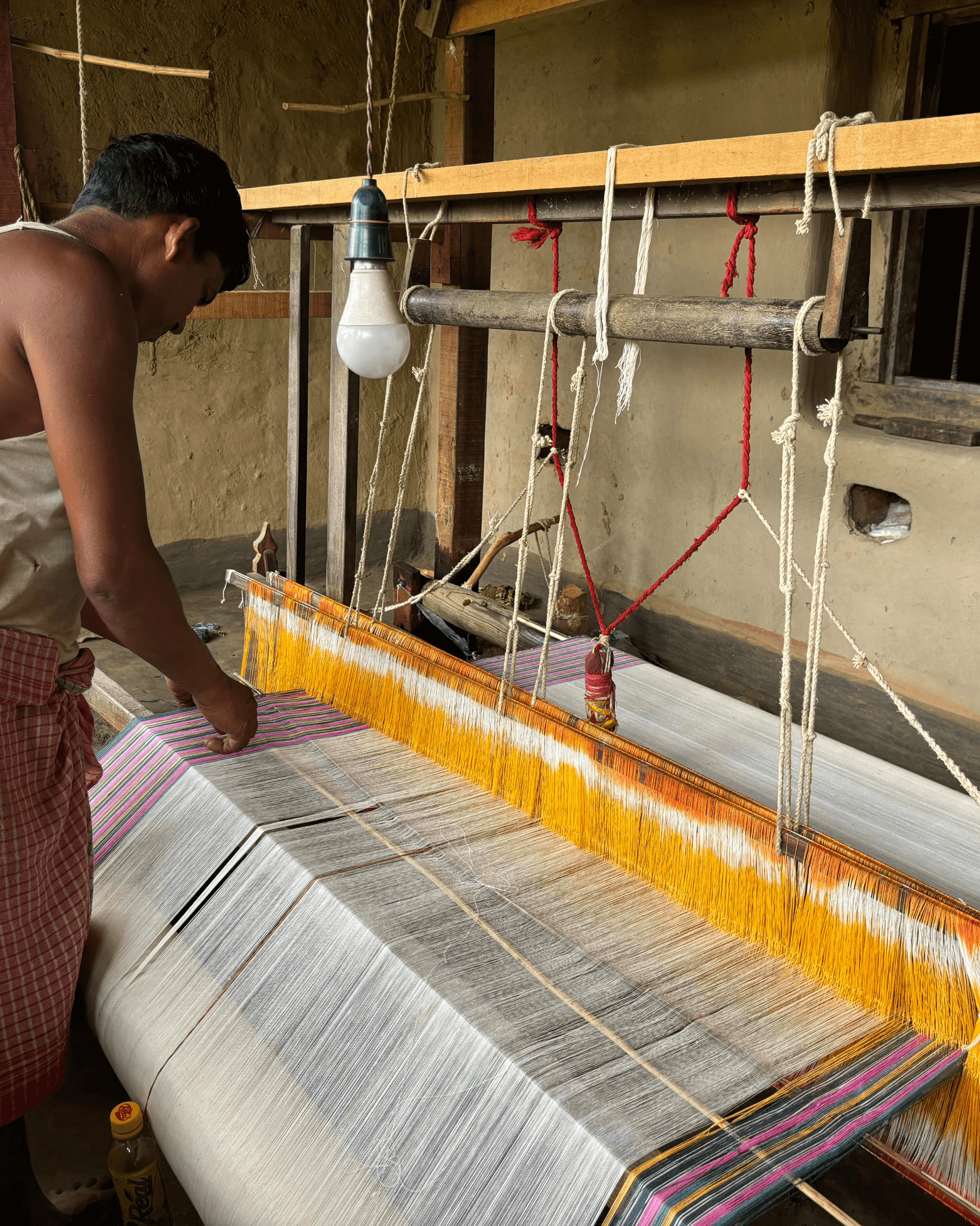 Handmade 33 counts Indigenous Cotton Saree with Natural Dyes