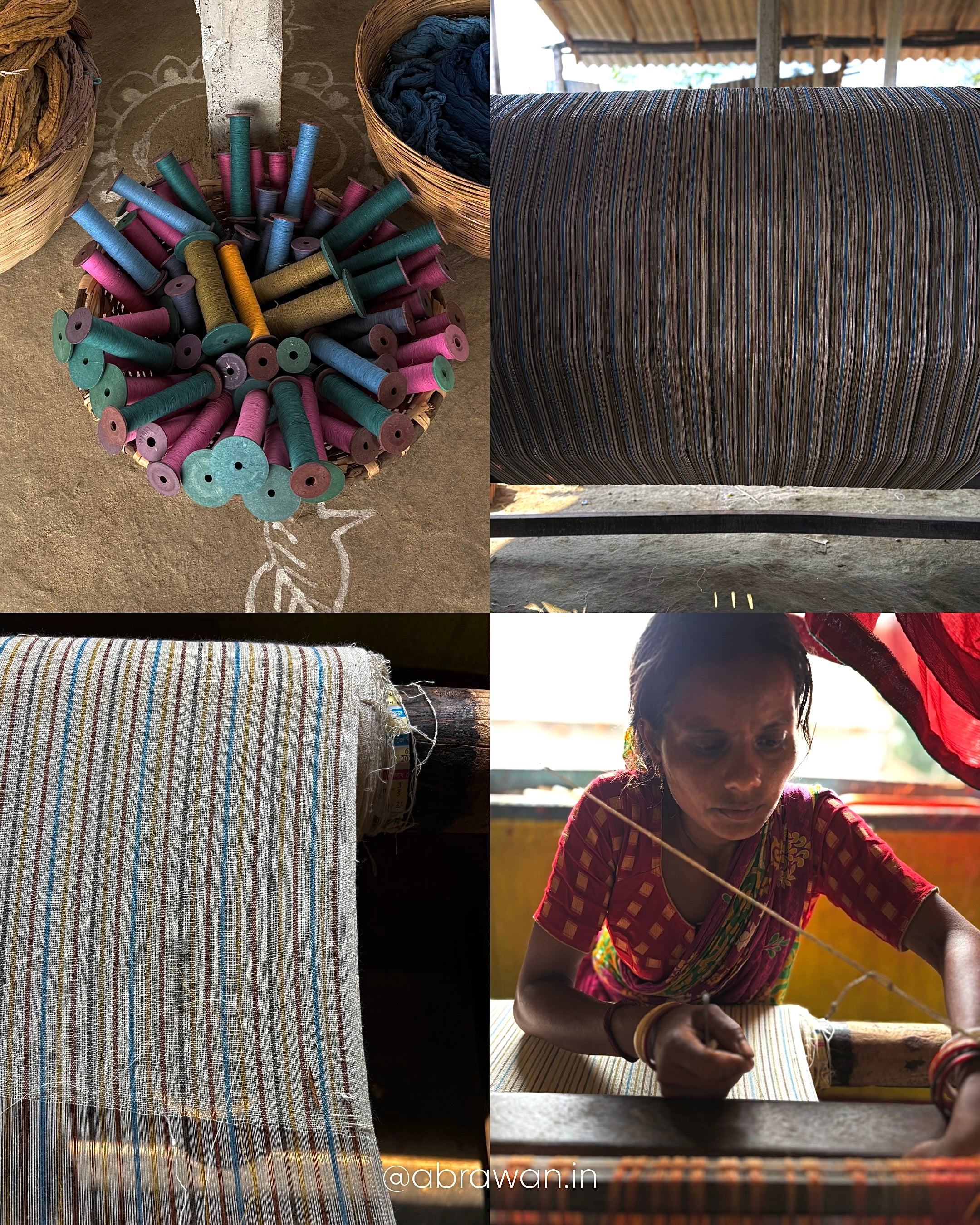 Indigenous cotton stripes with natural dye yarns