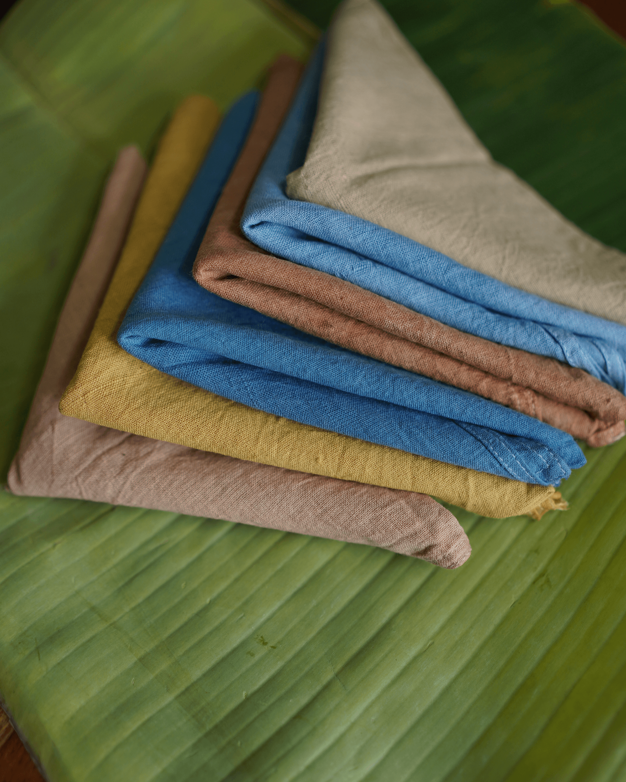 6 pieces of Handkerchiefs Naturally dyed 33 counts indigenous cotton