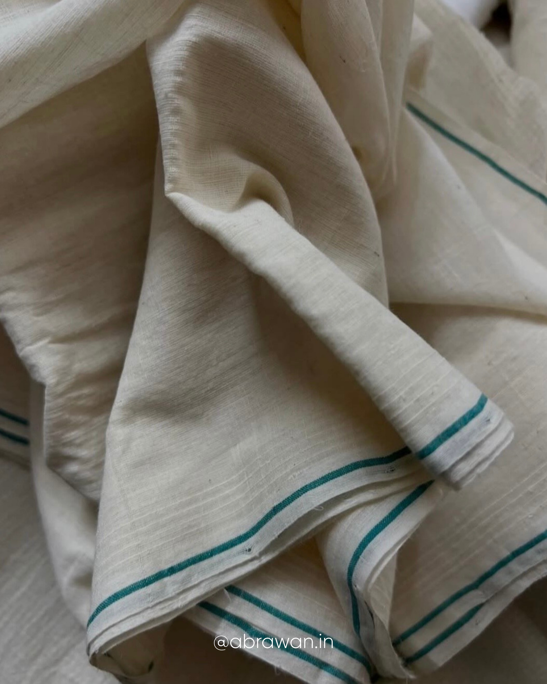 Finest Muslin Dhoti with border 4.2 mtrs length Kora